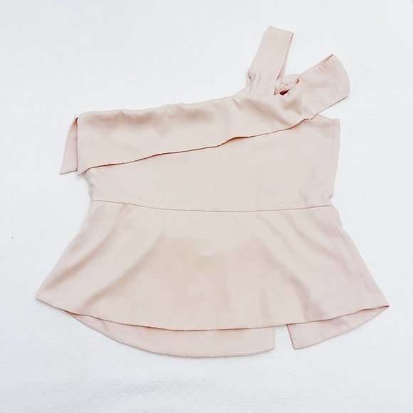 Naked Zebra Nude Pink Assymetrical Tank Top SZL - Picture 3 of 5